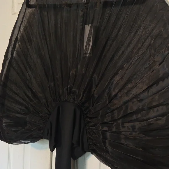 Andrea Iyamah Elegant Black Sheer Blouse - Picture 3 of 4